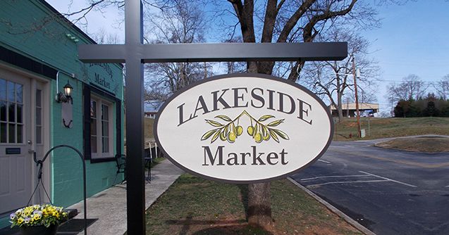 Lakeside Market hanging sign